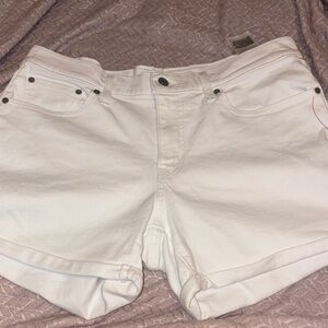 Levi's White Women's Denim Roll-Cuff Shorts
